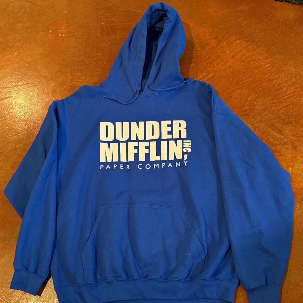 The Office Dunder Mifflin Inc Paper Company Blue Hoodie Unisex Size XL